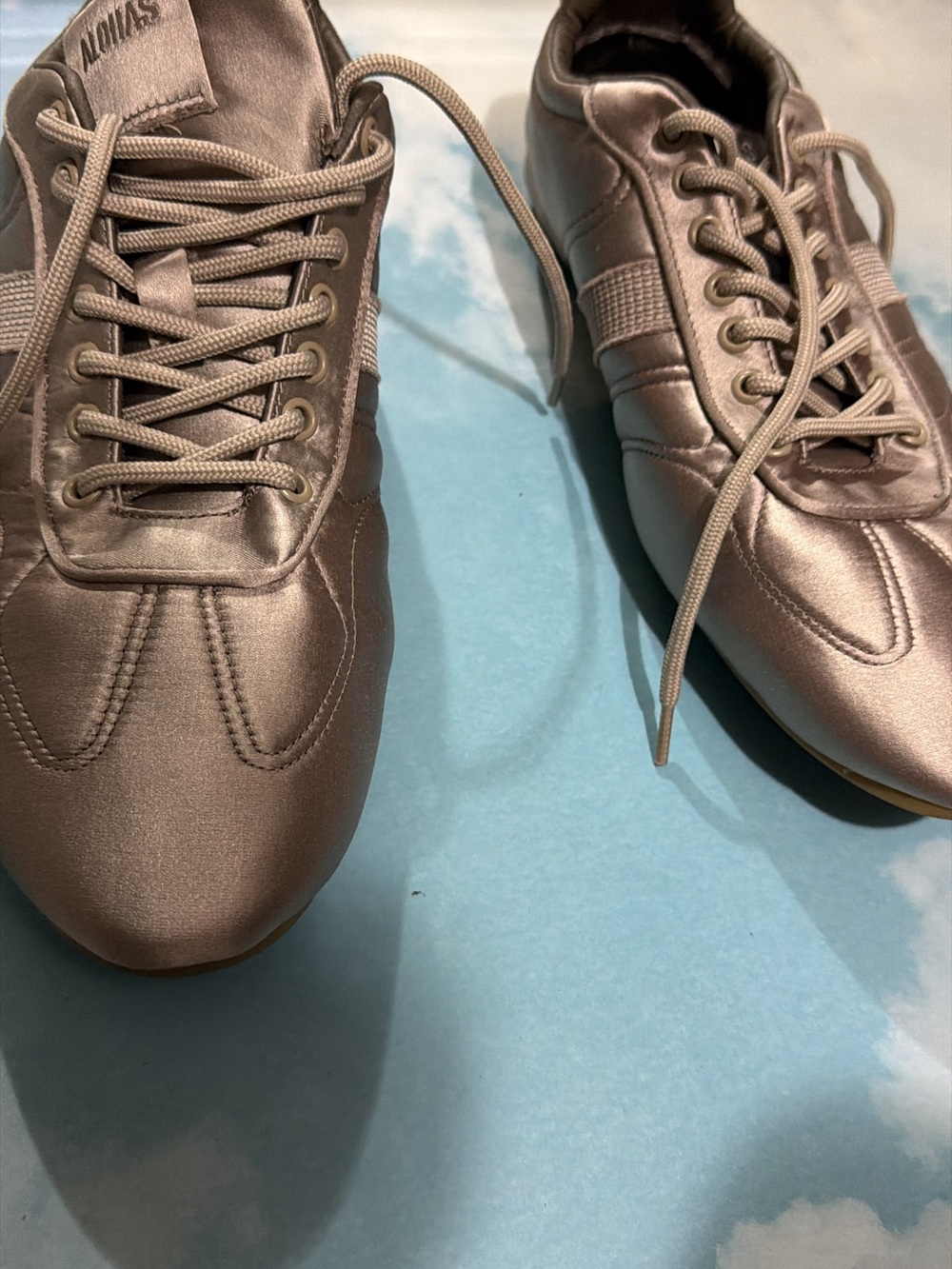 Metallic Rose Gold Women's Lace-Up Sneakers